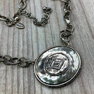 Chico's Rayna Gold Tone Artisan Reversible Chain Necklace